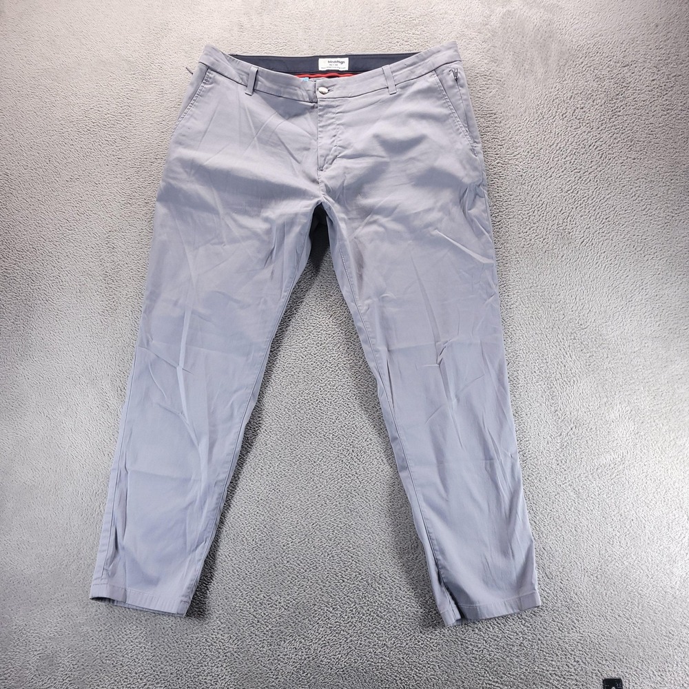 Birddogs Pants Mens 40x30 Gray Chino Tapered Stretch Casual Travel Office Work